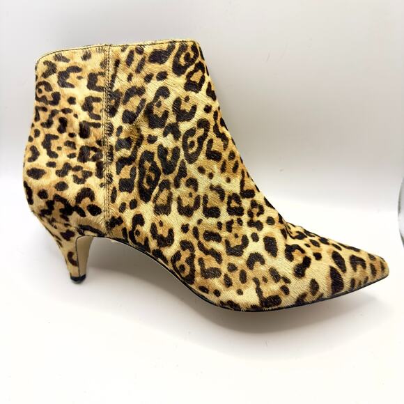 Sam Edelman Kinzey Women's 8.5 Leopard Calf Hair Kitten Heel Booties Ankle Boots - Picture 9 of 9